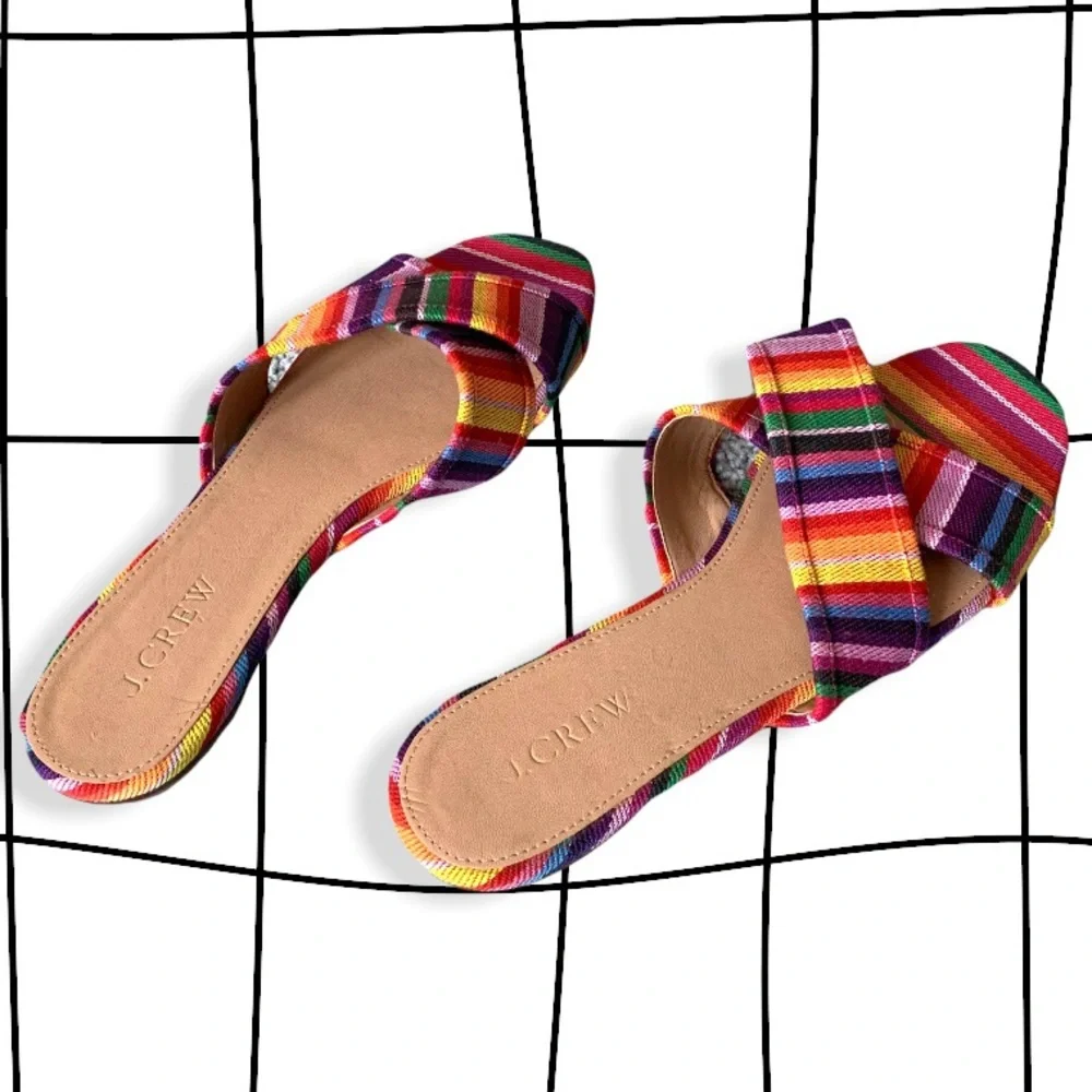 Jcrew stripe sandals